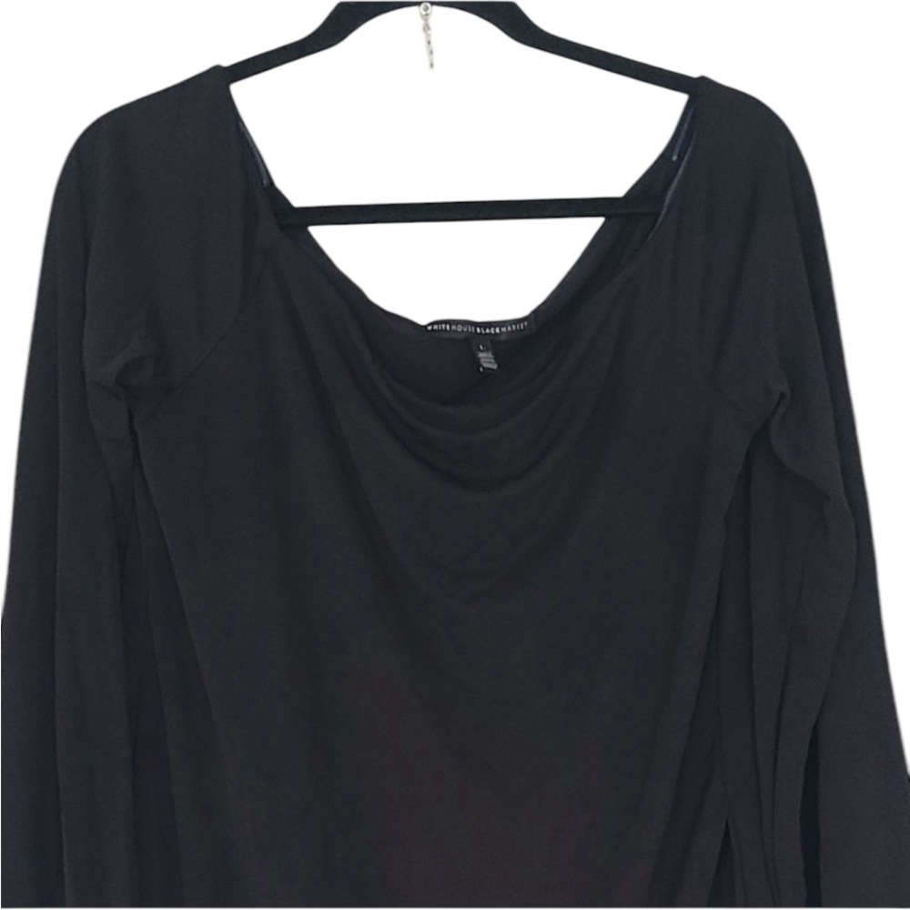 White House Back Market  X-large black scoop neck draped with open back top
